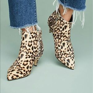 Sam Edelman Kinzey Leopard Kitten Heel Booties- 8